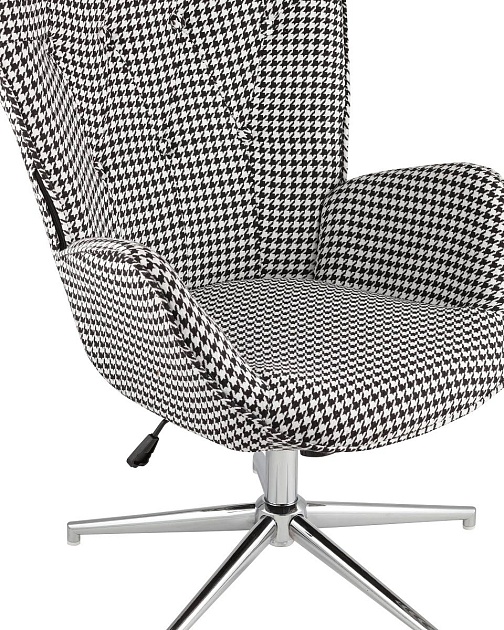 Поворотное кресло Stool Group Филадельфия регулируемое ч/б FUCHS HOUNDTOOTH Фото № 5