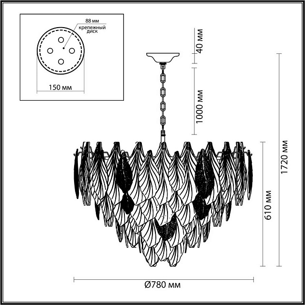Подвесная люстра Odeon Light LACE 5052/21 Фото № 2