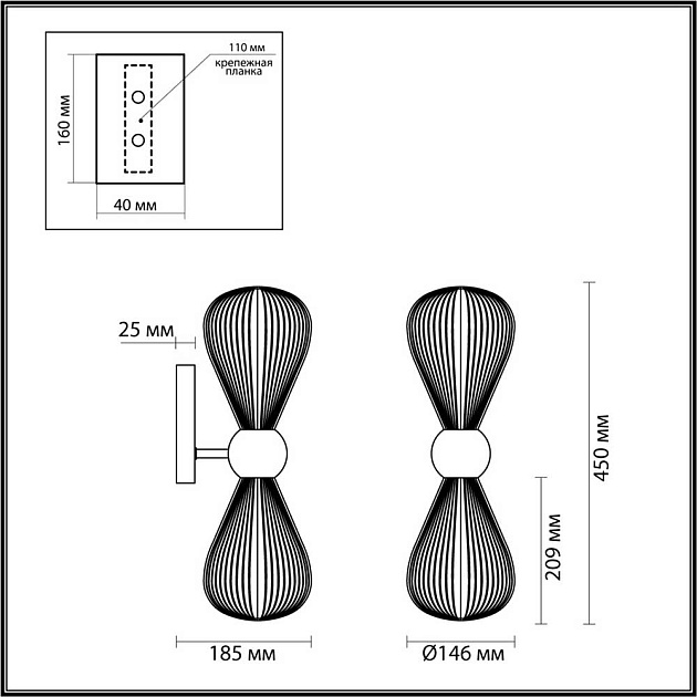 Бра Odeon Light Exclusive Elica 5417/2W Фото № 5