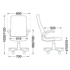 Кресло руководителя AksHome Boris серый, ткань 59143 1