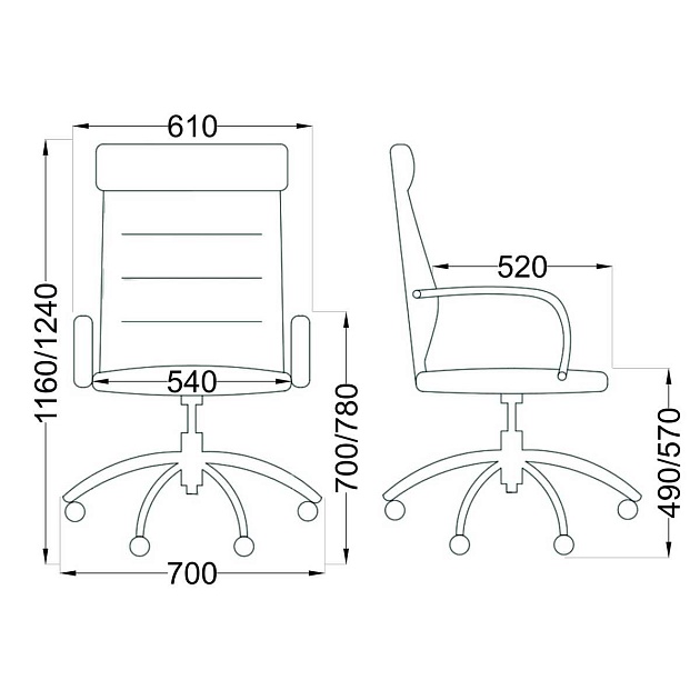 Кресло руководителя AksHome Alexander коричневый, экокожа 27670 Фото № 2