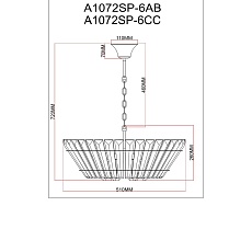 Подвесная люстра Arte Lamp Florizel A1072SP-6AB 1