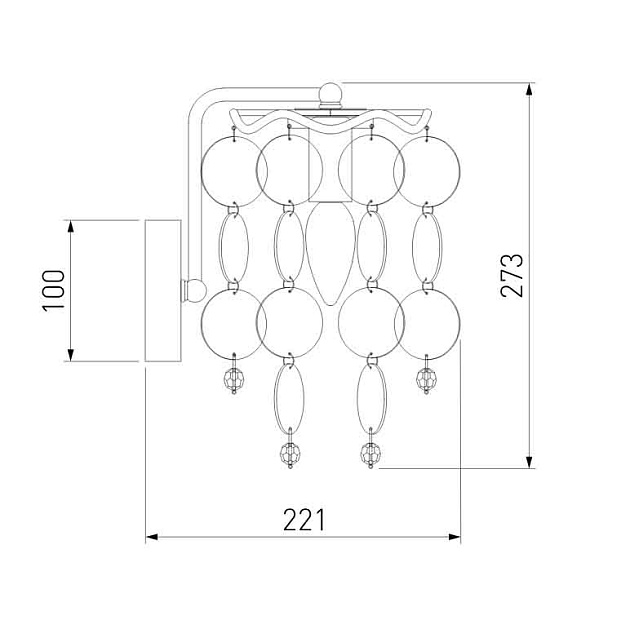Бра Bogates Bolla 334/1 хром Фото № 3
