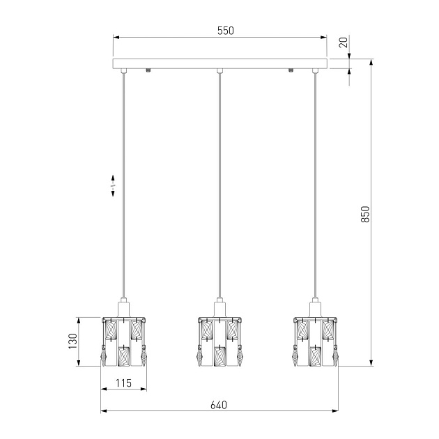 Подвесной светильник Eurosvet 50101/3 хром Фото № 2
