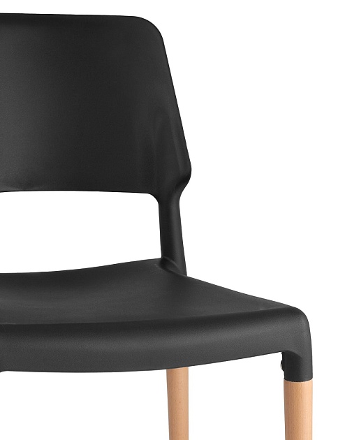 Кухонный стул Stool Group BISTRO черный с деревян. ножками 8086 BLACK изображение 5 Кухонный стул Stool Group BISTRO черный с деревян. ножками 8086 BLACK Фото № 5