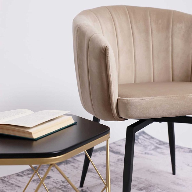 Поворотное кресло AksHome Melon бежевый велюр/черный 102945 изображение 12 Поворотное кресло AksHome Melon бежевый велюр/черный 102945 Фото № 12