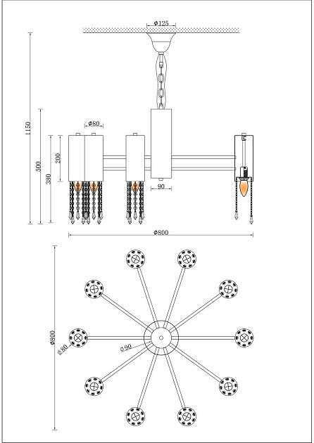 Подвесная люстра Moderli PKlimand V10010-10P Фото № 2