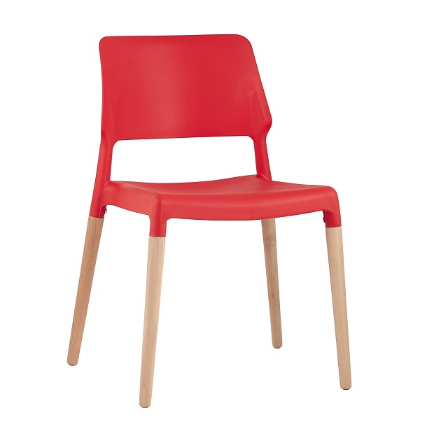 Кухонный стул Stool Group BISTRO красный с деревян. Ножками 8086 RED Фото № 1