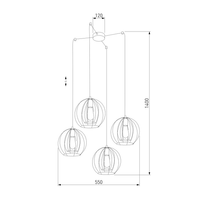 Подвесная люстра TK Lighting 6598 Jaula изображение 2 Подвесная люстра TK Lighting 6598 Jaula Фото № 2