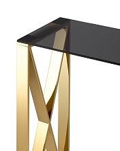 Консоль Stool Group КРОСС 115х30 стекло smoke сталь золото ECST-008-TG-SK 1