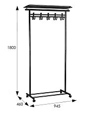 Гардеробная вешалка на колесах Мебелик М 9 008295 2