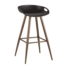Барный стул Stool Group Флэш черный бронзовые ножки FIYAN BLACK & BRONZE