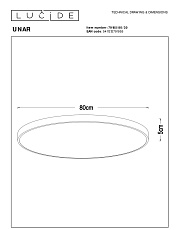 Потолочный светодиодный светильник Lucide Unar 79185/80/30 1
