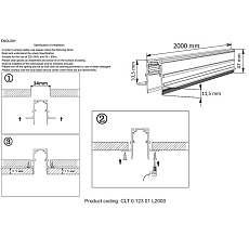 Шинопровод магнитный встраиваемый Crystal Lux CLT 0.123 01 L2000 BL 1