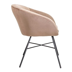 Кресло AksHome Amur светло-коричневый, велюр, цвет каркаса черный 75214 4