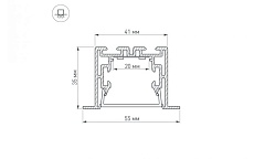 Профиль с рассеивателем Arlight S2-LINIA55-F-2500 ANOD+OPAL 021176 2