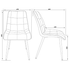 Кухонный стул AksHome Fred коричневый вельвет/черный 95592 1