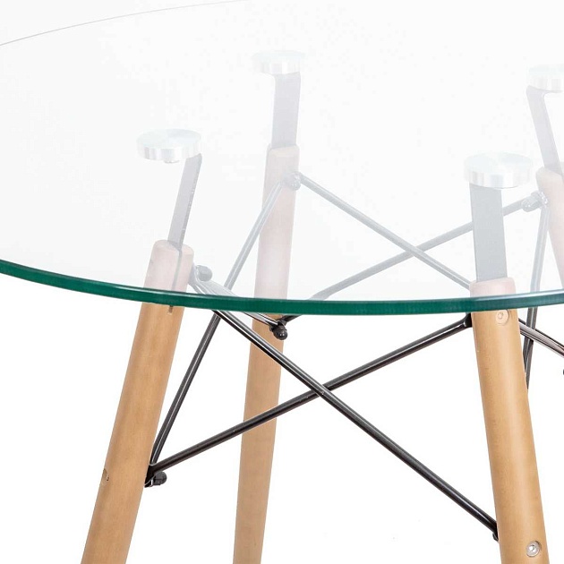 Кухонный стол AksHome Leila прозрачный, закаленное стекло 68203 Фото № 3