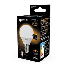 Лампа светодиодная Gauss E14 6.5W 3000K матовая 105101107 4