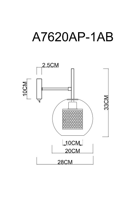 Бра Arte Lamp Manchester A7620AP-1AB Фото № 5