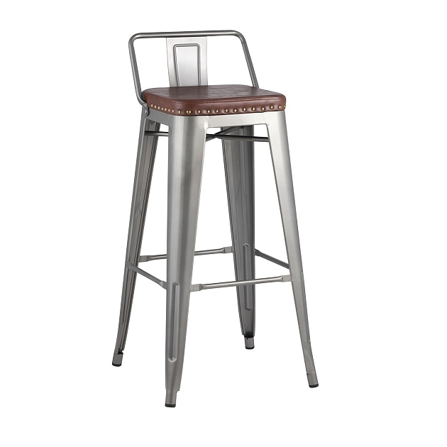 Барный стул Tolix Soft серебристый LF630A GREY 7083+PU7002 Фото № 1