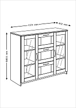Тумба Шведский Стандарт Сириус 117х95 с 3 ящиками 2.02.03.380.5 3