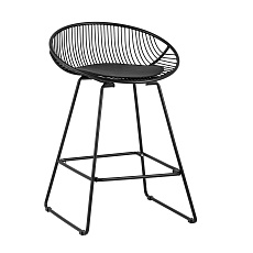 Полубарный стул Stool Group UFO черный с черной подушкой UFO-24A-P11 BL/BL