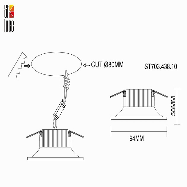 Встраиваемый светодиодный светильник ST Luce ST703.438.10 изображение 2 Встраиваемый светодиодный светильник ST Luce ST703.438.10 Фото № 2