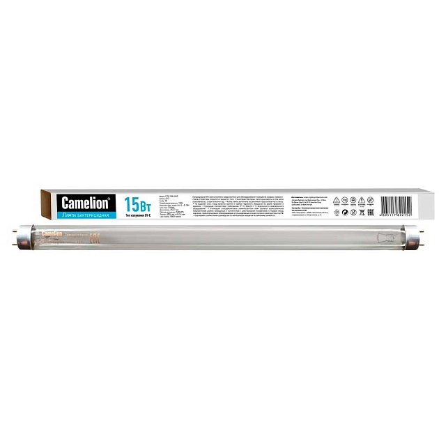 Лампа бактерицидная Camelion 15W FT8 15W UVC 14380 Фото № 1