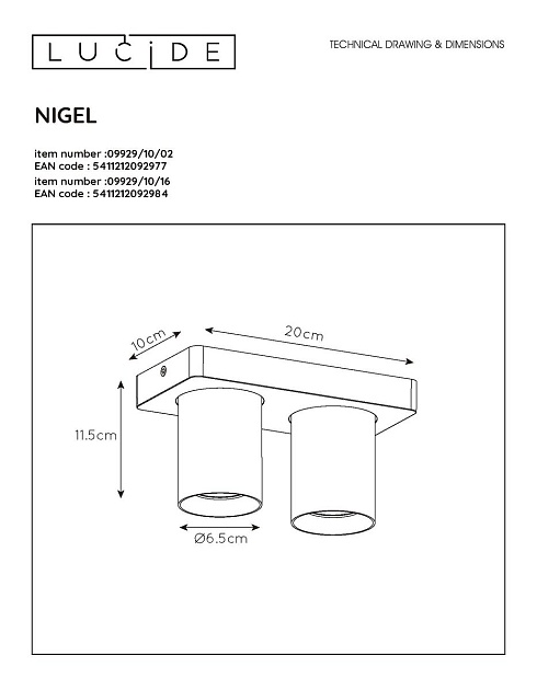 Спот Lucide Nigel 09929/10/16 изображение 2 Спот Lucide Nigel 09929/10/16 Фото № 2