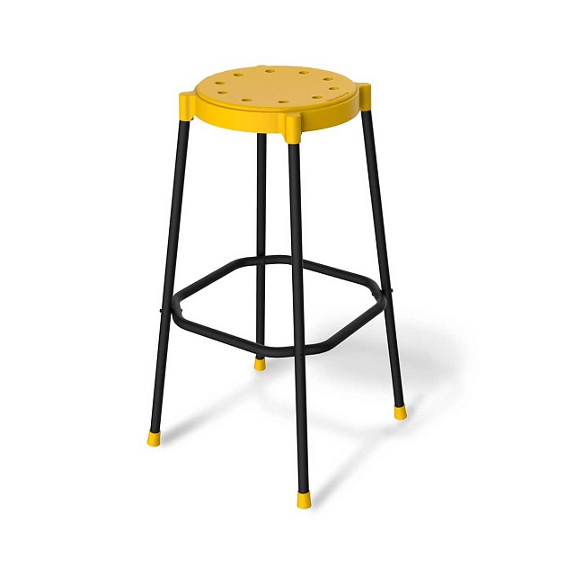 Барный стул Sheffilton SHT-S48 пластиковый желтый/черный муар 0434769701 Фото № 1