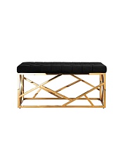 Банкетка Stool Group АРТ ДЕКО вельвет черный сталь золото BENCH-016-TG 2