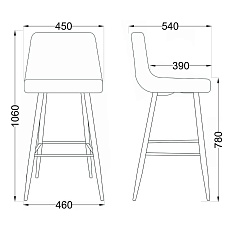 Барный стул AksHome Stella коричневый, велюр 75809 1