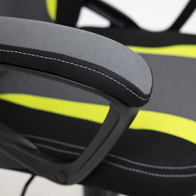 Игровое кресло AksHome Flaviy черный/серый/салатовый, ткань 86377 изображение 4 Игровое кресло AksHome Flaviy черный/серый/салатовый, ткань 86377 Фото № 4