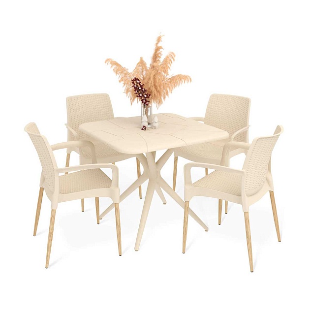 Обеденная группа Sheffilton SHT-DS201 бежевый/светлый орех 7323788801 изображение 1 Обеденная группа Sheffilton SHT-DS201 бежевый/светлый орех 7323788801 Фото № 1