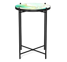 Журнальный стол Sheffilton SHT-CT8-3 лазурно голубой/черный муар 5093730105 2