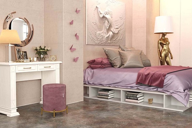 Пуф Sheffilton SHT-B6 пыльная роза/золото 3246784201 Фото № 3