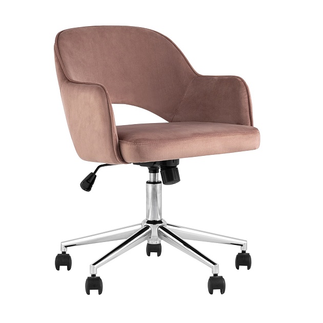 Офисное кресло Stool Group Кларк велюр розовый CLARKSON PINK CHROME Фото № 1