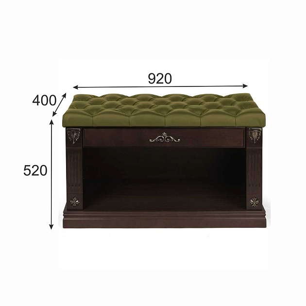 Обувница Мебелик Сильвия оливковый/венге 000752 изображение 3 Обувница Мебелик Сильвия оливковый/венге 000752 Фото № 3