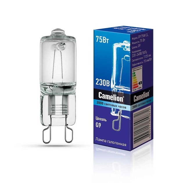 Лампа галогенная Camelion G9 75W CL 3000K 5618 Фото № 1