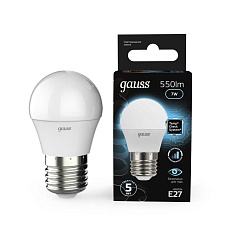 Лампа светодиодная Gauss E27 6.5W 4100K матовая 105102207 5