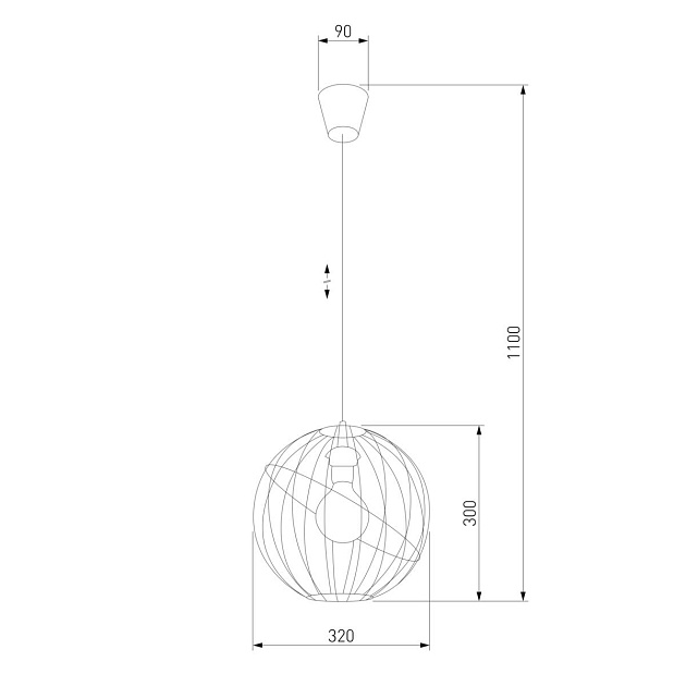 Подвесной светильник TK Lighting 1626 Orbita Black 1 Фото № 2