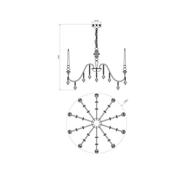 Подвесная люстра Lucia Tucci Maya 4450.10 Chrome Фото № 2