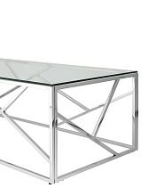 Журнальный стол Stool Group Арт Деко 120*60 прозрачное стекло/сталь серебро УТ000000890 1