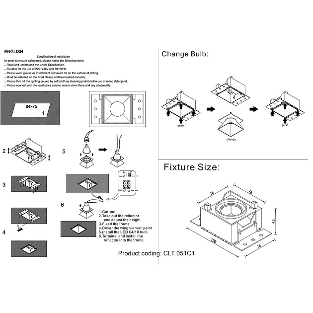 Встраиваемый светильник Crystal Lux CLT 051C1 WH-WH Фото № 2