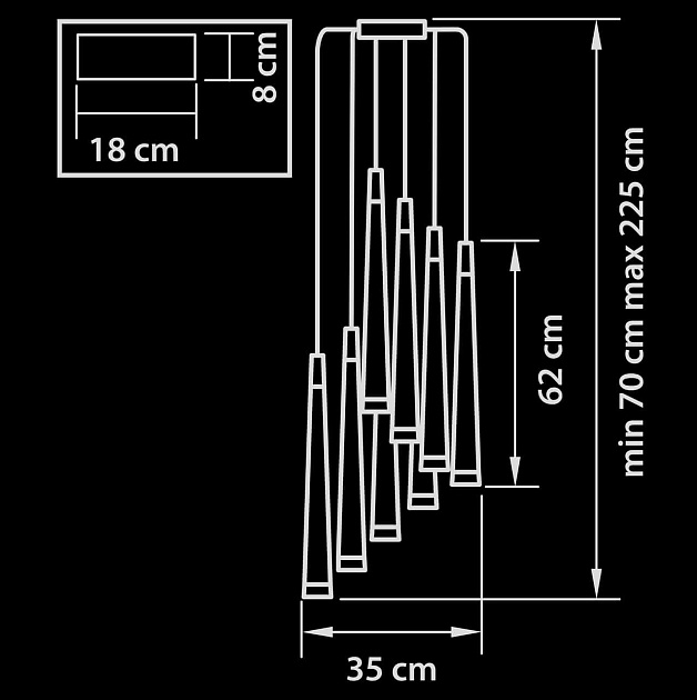 Каскадная люстра Lightstar Punto 807084 изображение 2 Каскадная люстра Lightstar Punto 807084 Фото № 2
