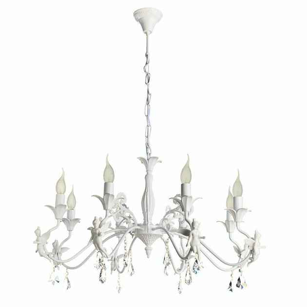 Подвесная люстра Arte Lamp Angelina A5349LM-8WH изображение 1 Подвесная люстра Arte Lamp Angelina A5349LM-8WH Фото № 1