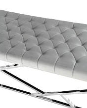 Банкетка Stool Group АРТ ДЕКО вельвет серый сталь серебро BENCH-016-GR 3