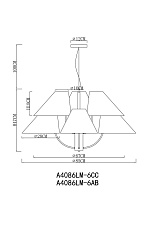 Подвесная люстра Arte Lamp Rondo A4086LM-6AB 1