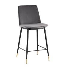 Полубарный стул Stool Group Мелисса велюр темно-серый FDC9055C DARK GREY FUT-81